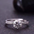 Hot Selling 1-Carat Moissanite Engagement Rings 925 Sterling Silver with Diamond O-Rings Fine Jewelry