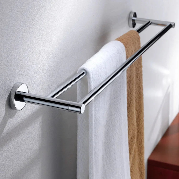 Bathroom Accessories Double Towel Rack Bars Stainless Steel Chromed  Wall Mounted Sale Customized Pcs