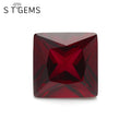 Cheap Price Square Cut Loose Gemstones Synthetic Ruby8# Corundum Material for Jewelry