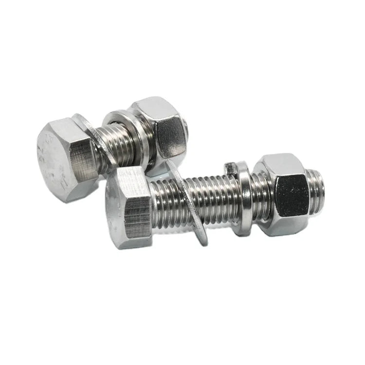 M5 M6 M8 M10 M12 M14 M16 M20 DIN933 931Stainless Steel A2 Hex Head Bolt With Washers Nut