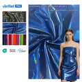 PFAS FREE Shiny Pu Fabric Leather Pattern Artificial Leather Factory Made 4 Way Stretch Leather Garment Fabric