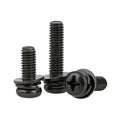 Carbon Steel Black Zinc Plated Spring Washer Flat Washer Cross Recessed Pan Head Three Combination Screws Metric High Precision