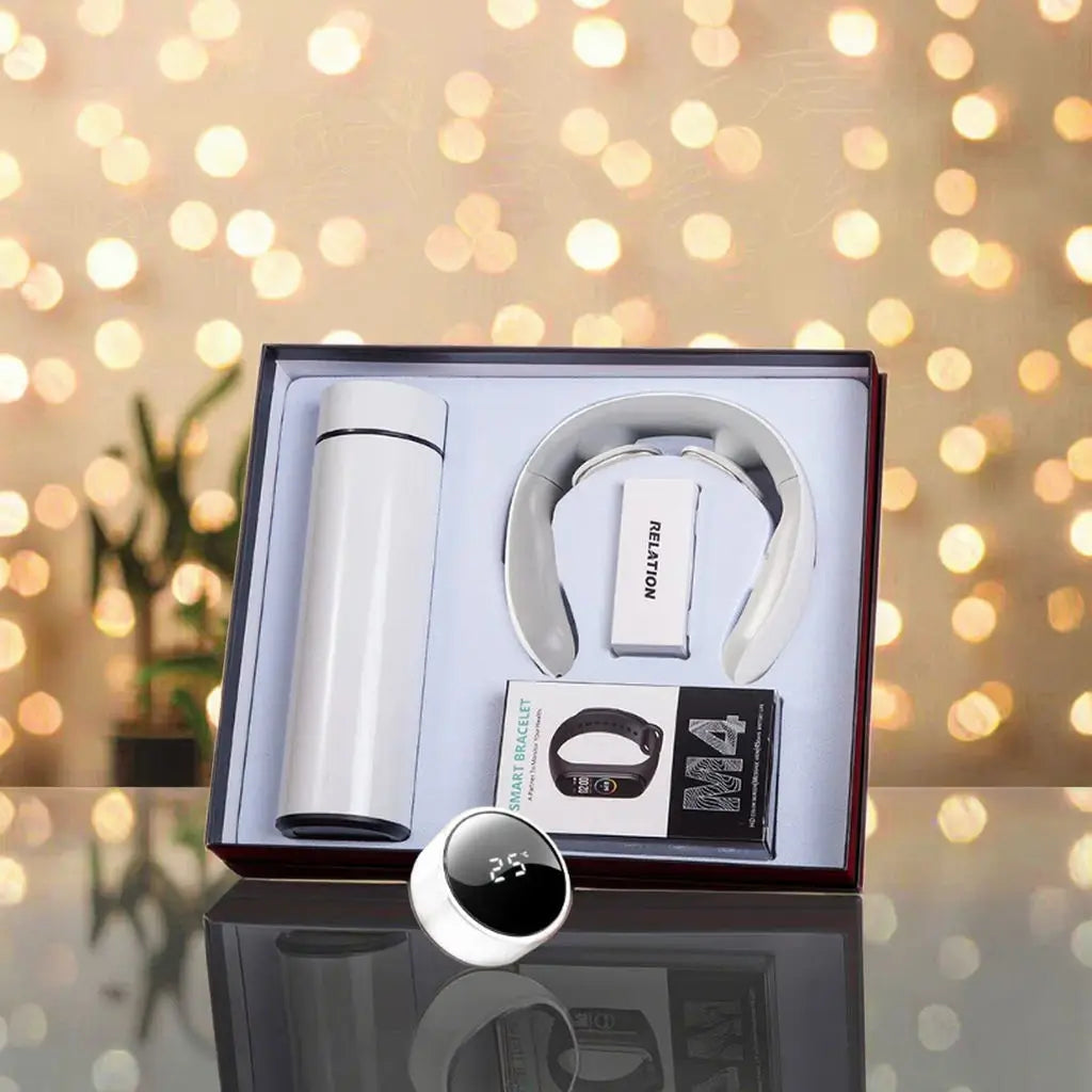 2024 New Arrival Trading Products Luxury Custom Logo Box 3-Piece Neck Massage Gift Set for Business Advertising in 2025