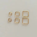 14K Gold Plated Jump Ring Machine Cut Closed Square Shape DIY Jewelry Findings Brass base