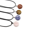 Huiying Delicate Healing Gemstone Natural Stone Round Charm Healing Crystals Stones Pendant Jewelry