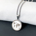 New Trend Products 316L Stainless Steel Men's USA Flag Pendant Custom Map Necklace for Men Travel Jewelry Globe Map Necklace