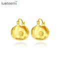 LUOTEEMI Elegant Gold Plated Earing Trendy Jewelry Large Hot Sale New Geometric Fashion Big Hollow Earrings