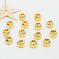Fashion Copper Clothes Accessory 14k 18K Gold-plated Handmade Bead Assembly Simple Geometric Curved Round Bead Jewelry Findings