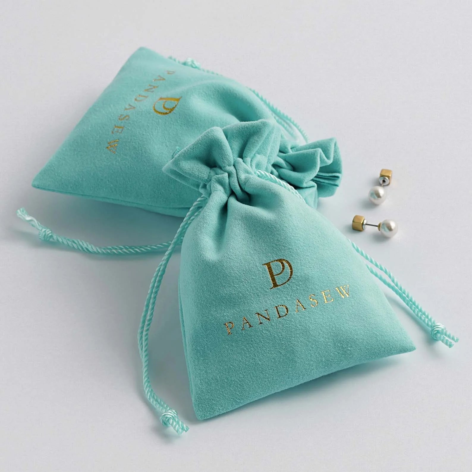 PandaSew Hot Sale Suede Velvet Drawstring Bag Bracelet Necklace Package Jewelry Pouch