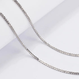 18K Gold Plating Chain 1.3mm Diamond Cut Wheat Chain Necklace 925 Silver Necklace Fashion Jewelry Necklaces