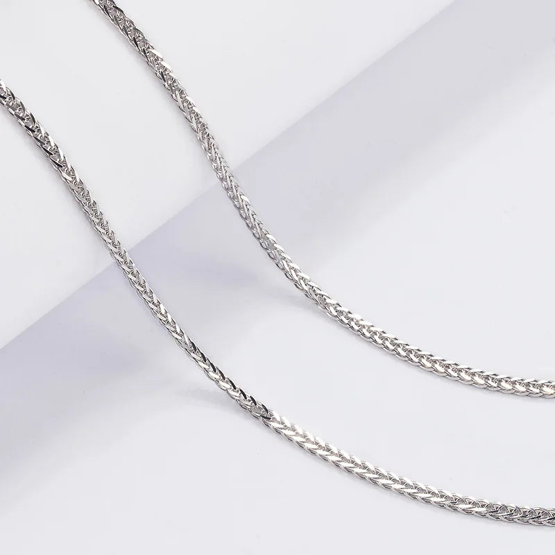 18K Gold Plating Chain 1.3mm Diamond Cut Wheat Chain Necklace 925 Silver Necklace Fashion Jewelry Necklaces