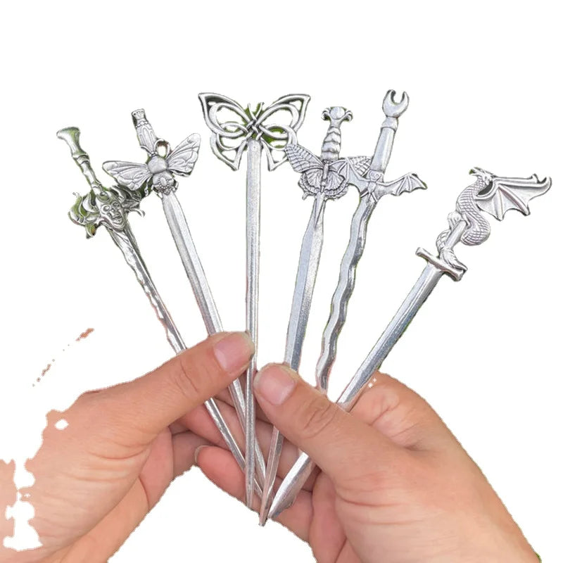 16cm Witch Skull Moth Death Bee butterfly Dragon Hair Stick Hair Pin Jewelry