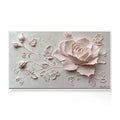 100% Handmade Flower Abstract Oil Painting 3D Beige Textured Canvas Wall Art Red Floral Painting Modern Living Room Home Decor