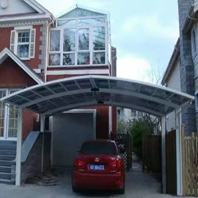 Aluminum Carport Parking Shed Metal Car Canopy with Polycarbonate Arched Roof