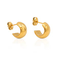 Chris April 316L Stainless Steel PVD Plated Mini c Shape Hoops Earrings
