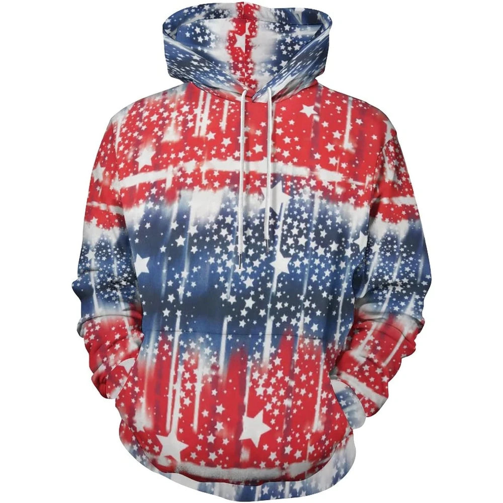 Fitspi Wholesale Custom Long Sleeve American Flag 3d Print Hoodie Spring Autumn Sweatshirt Pullover
