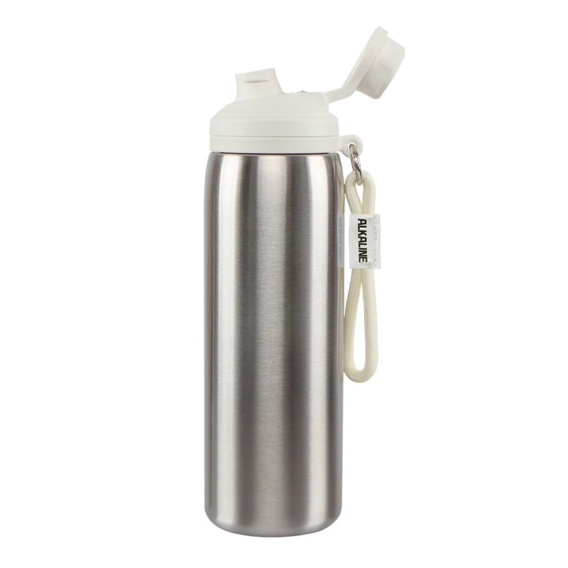 Carbon and PH 9.0 Water Purifier Bottle  Stainless Steel Original Color BPA Free Plastic Lid Bottle with Filter