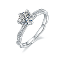 Wish Jewelry Modern Design 925 Sterling Silver Jewelry 18k Gold Plated Brilliant Cut Hexagonal Beautiful Moissanite Ring