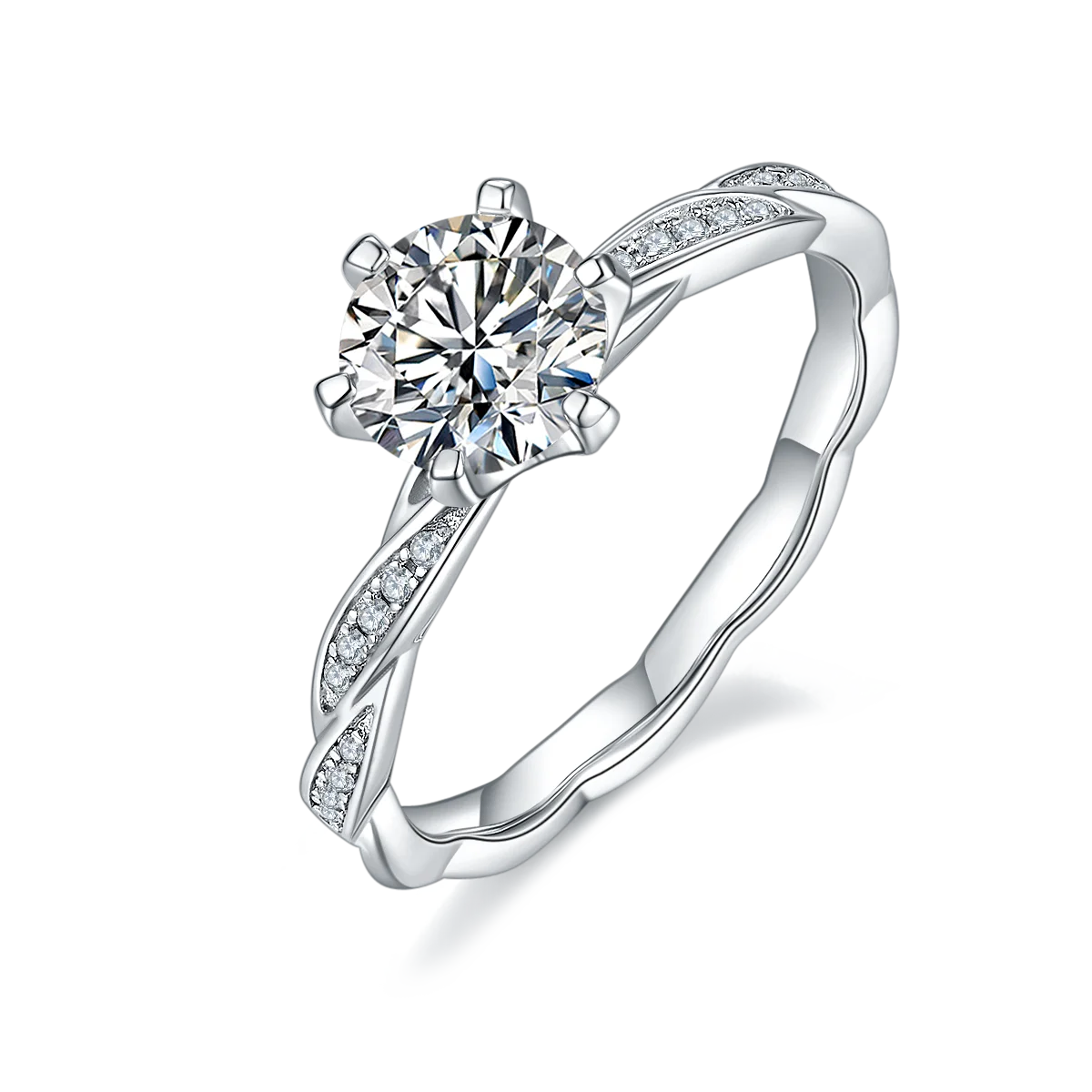 Wish Jewelry Modern Design 925 Sterling Silver Jewelry 18k Gold Plated Brilliant Cut Hexagonal Beautiful Moissanite Ring