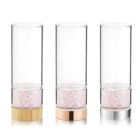 Direct Factory Custom Logo Printed BPA-Free Sports Stainless Steel Bottle Rose Gold Elixir Gemstone Infused Direct Drinking