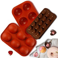 Chocolate Molds Heart Shaped Silicone Mold Medium Semi Sphere Silicone Mold 6 Holes Round Silicone Molds for Hot Chocolate