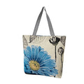 Large Capacity Cute Flower Embroidered Women's Tote Handbag Casual Style with Double Handle Zipper Closure Price Shopping Bag