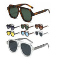 High Quality Low Price Square Rectangle Rimless Sun Glass Classic Mens Double Bridges Square Acetate Sunglasses 2025