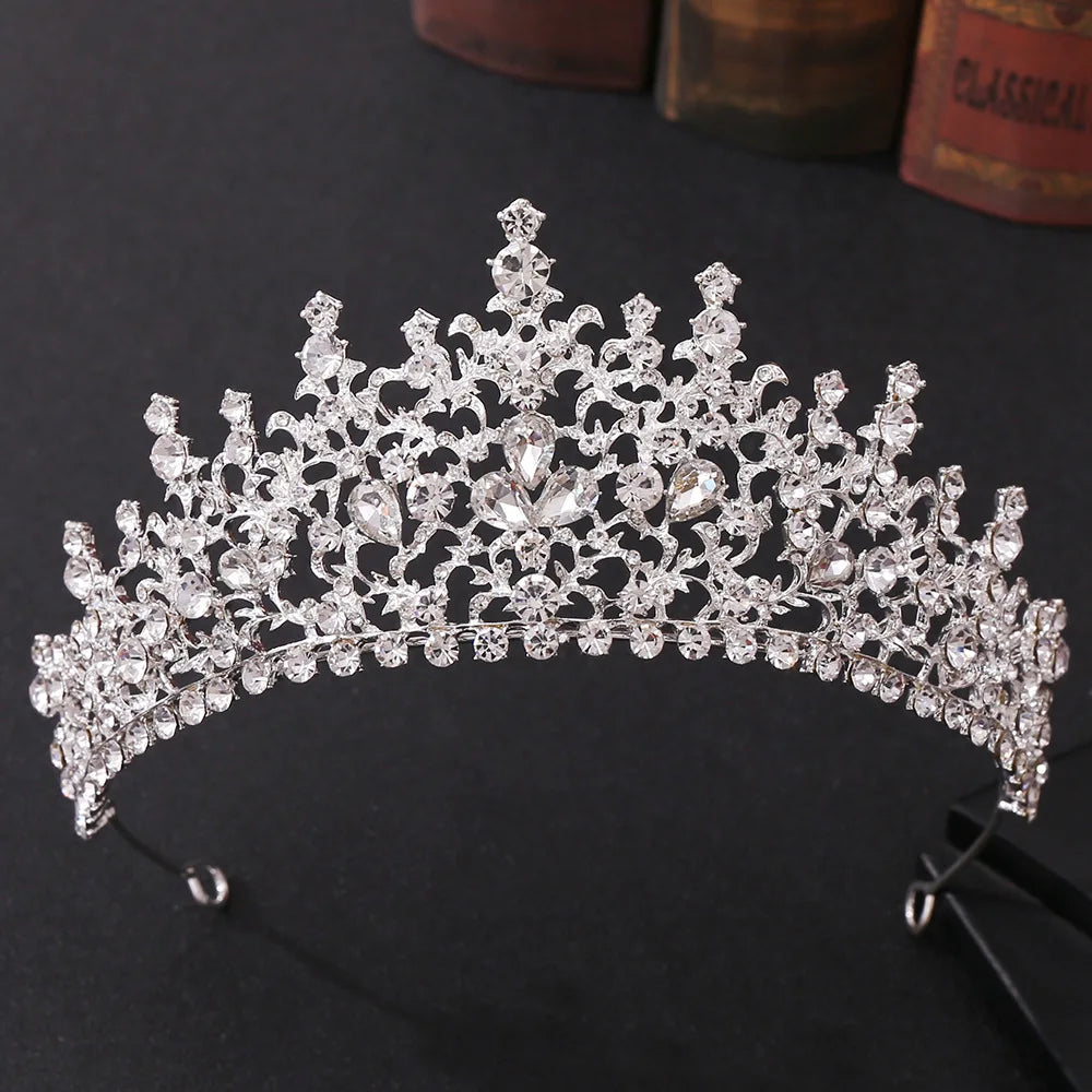Bridal Headdress Baroque Rhinestone Crown Wedding Bridal Birthday Princess Tiaras
