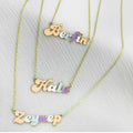 Qiuhan Name Necklace Minimalism Colorful Pendant Custom Enamel Letters Necklace