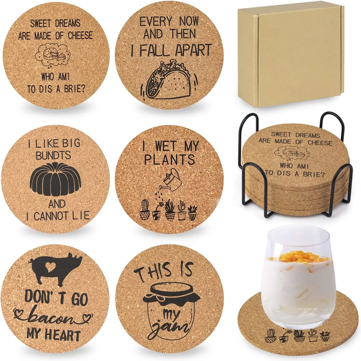 Wholesale 4 Inches Natural Cork Coasters Eco-friendly Classic Drink Placemats for Dining Table Coffee Cup Wholesale Cork Mats