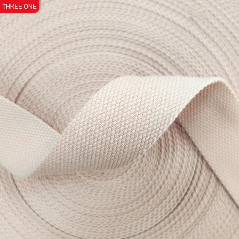 Factory Spot 50mm Thickened 2mm Color Cotton Ribbon Canvas Polyester Cotton Bead Woven Belt Webbing Product