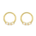 QS617 New Design Mini Hoop Earring Trending Opal Earrings Huggie Ear Clips 925 Silver Earring