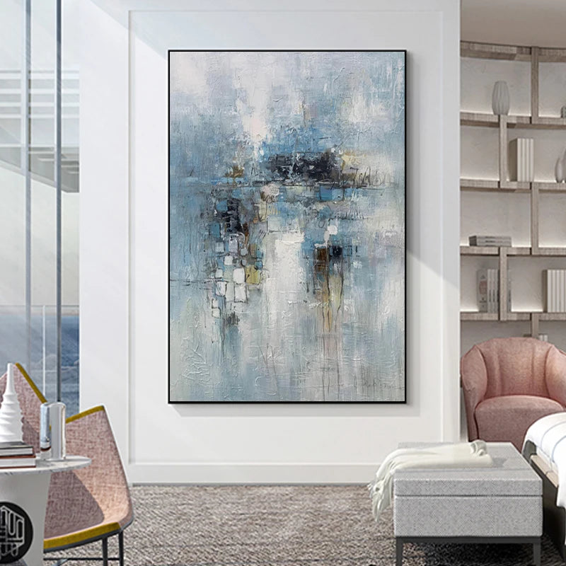 Artist Design Hand Painted Framed Wall Art Modern Landscape Oil Canvas Paintings by JZ Arts for Home Living Room Decoration
