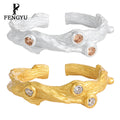 Fine Irregular 18k Gold Zircon Rings for Women 925 Sterling Silver Fashion Adjustable Gemstone Ring Custom Jewelry Wholesale