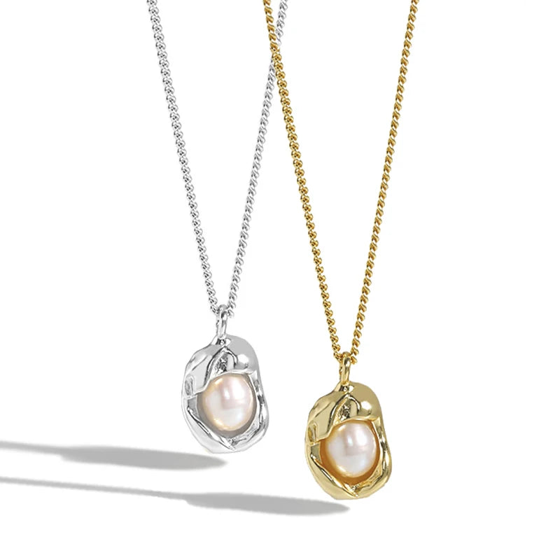 The Pearl Source Freshwater Cultured Pearl Pendant Necklace for Women with Sterling Silver Infinity Design