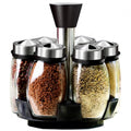 Factory Wholesale 6 Jars Kitchen Revolving Spice Rack Stand Holder Set Seasoning Pot Cruet Set