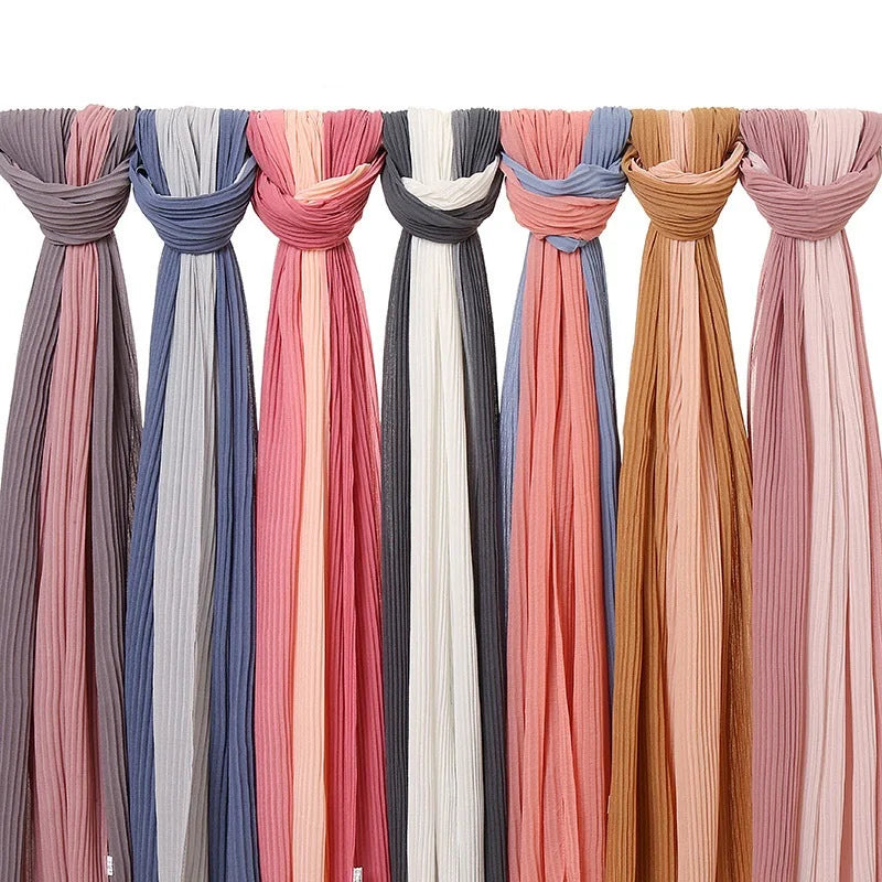 GHS013 Wholesale 2022 Fashion New Designer Hijab Scarf Women Scarves Muslim Crinkle Chiffon Hijab