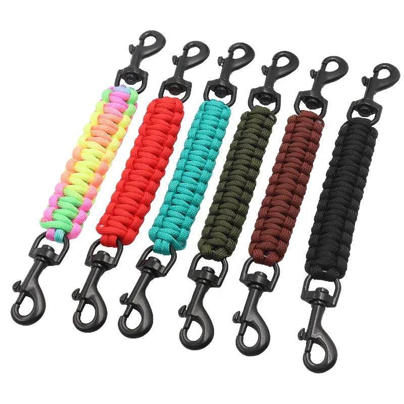 Outdoor Tactical Paracord Keychain Fashionable Pet Collar Dog Leash Extensible Paracord Handle