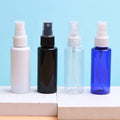 50ml PET Amber Pump Spray Bottles in Black Blue White and Amber with Hot Stamping and Convenient Pump Sprayer