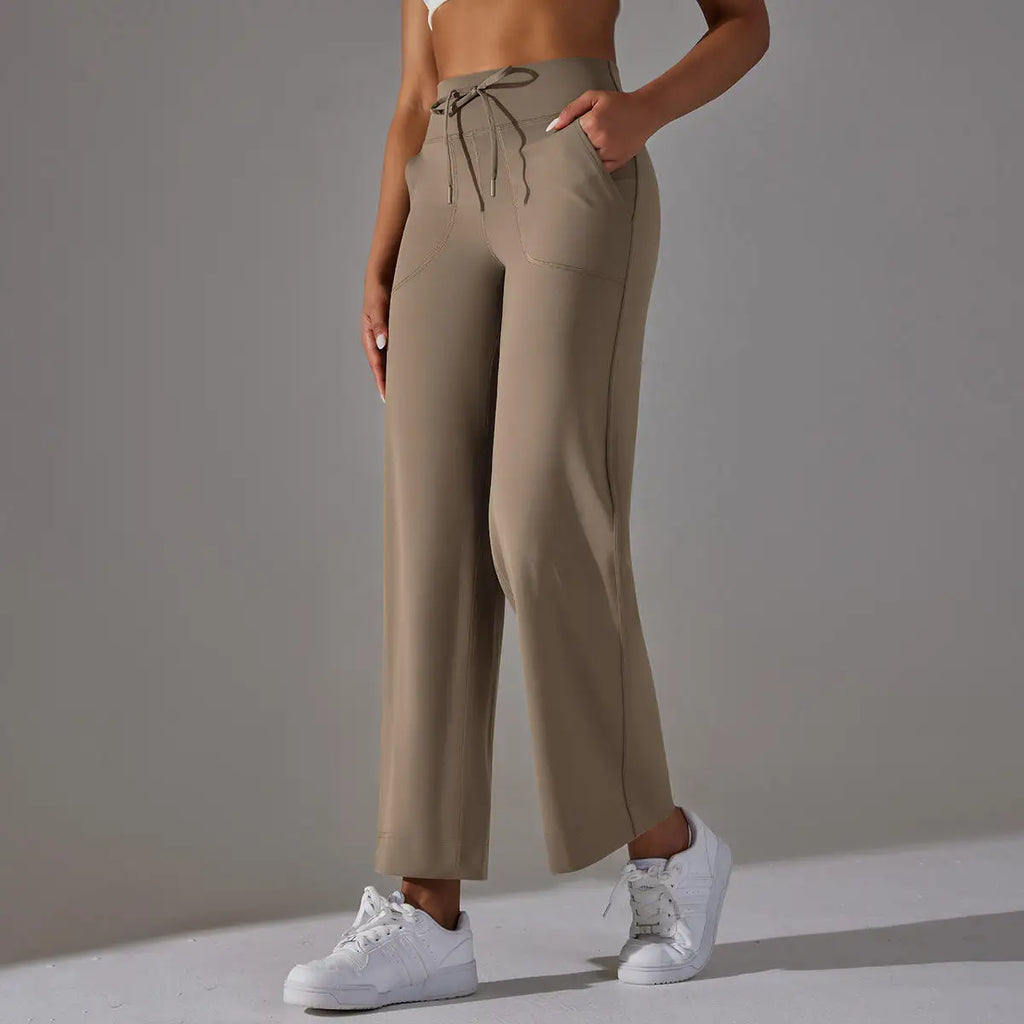Customization Sport Pants for Women Nylon Durable Yoga Pants Loose Fit Workout Running Pants With Pocket