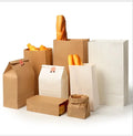 Custom Cheap Food Packaging Brown Kraft Paper Bakery Bread Carry Out Bags Promotion Wholesale