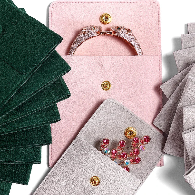DIGU Jewelry Bag Custom logo Earring Bracelet Necklace Gift Jewellery Velvet Packaging Pouch Jewelry Bag