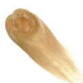 Fine Mono Lace Straight Natural Human Hair Piece Women Topper with Clip in