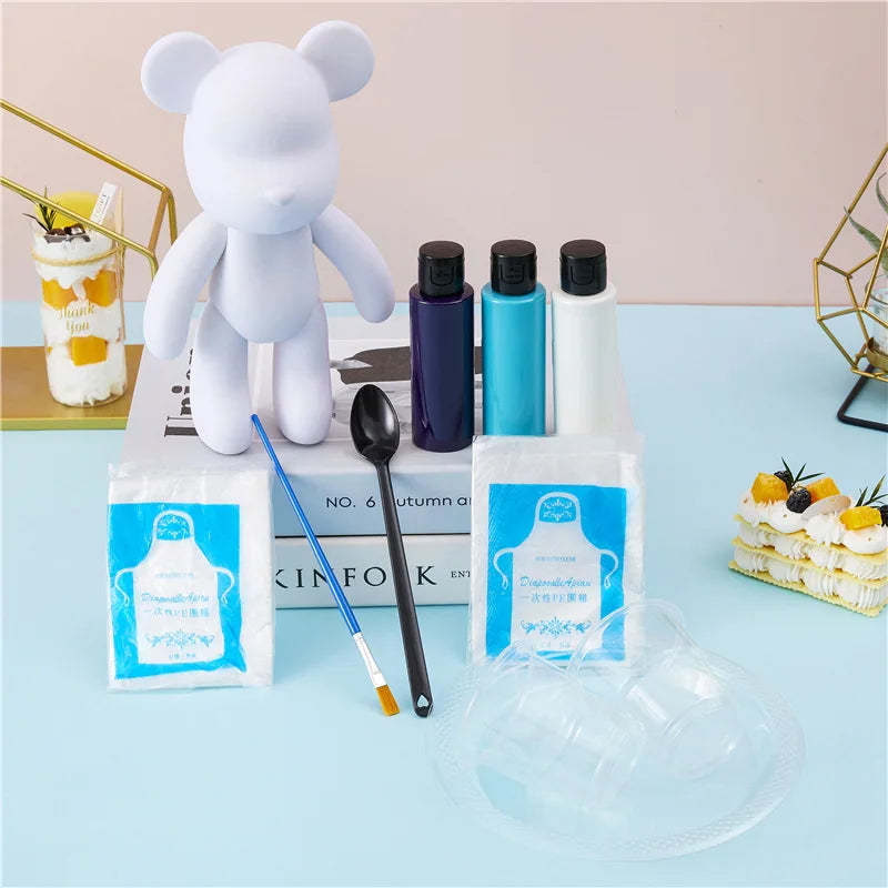 23cm Fluid Violent Bear DIY Handmade Kids Toy Fluid Bear Brick Coloring Toy