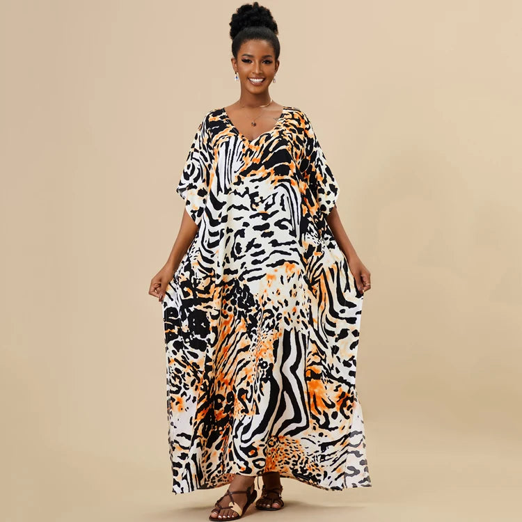 Zebra Print Cover up Wholesale Casual Beach Blouse Custom logo Bikini Outerwear Factory Directly