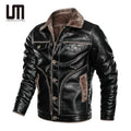 Liu Ming 2025 Trending Product Winter Men Casual Plus Size 7XL 8XL Thick PU Leather Coat Fur Fleece Jackets