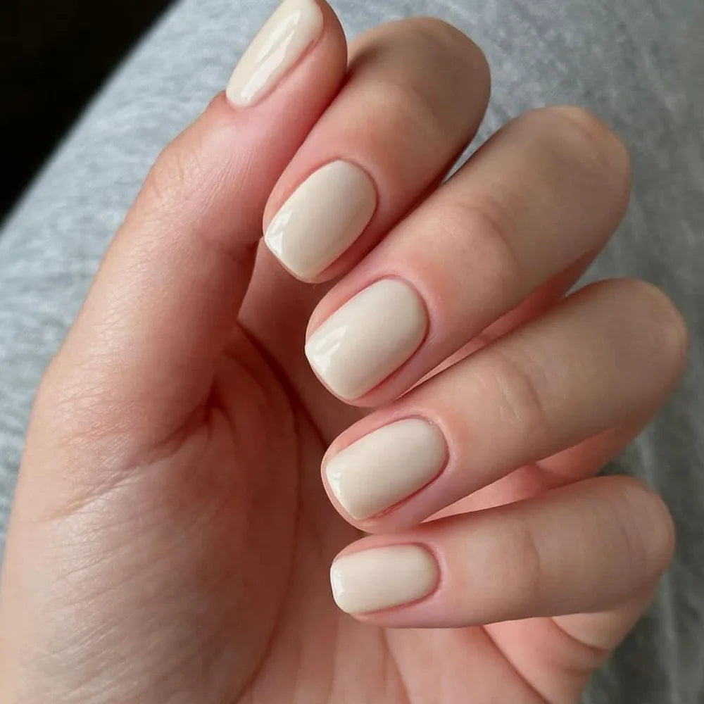 24 Pcs 3366 Classic Solid Color Short Square Nails Press on Nails Artificial Fingernails 3365