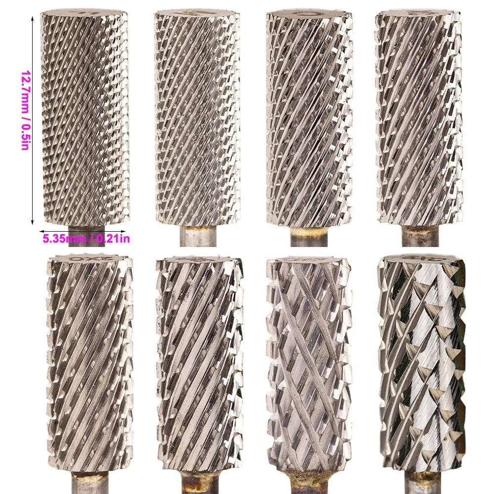 Efile Sharp Small  Barrel Burs Efile Cutting Burr Professional 3XC 4XC Wholesale Tungsten Carbide Nail Drill Bit Storage