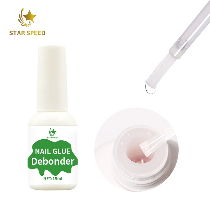 15ml Debonder of Nail Glue Fast Removal Press on Nails Brush on Nail Glue Remover Private Label Glue Remover Liquid