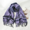 Winter New Colored Checker Scarf Printed Fringe Cashmere Scarf Fashion Sweet Shawl Medium Length Thick Warm Scarves